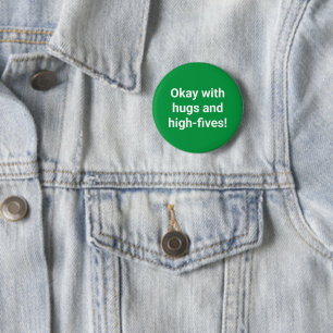 Covid Social Distancing Color Coded Green Pin Button