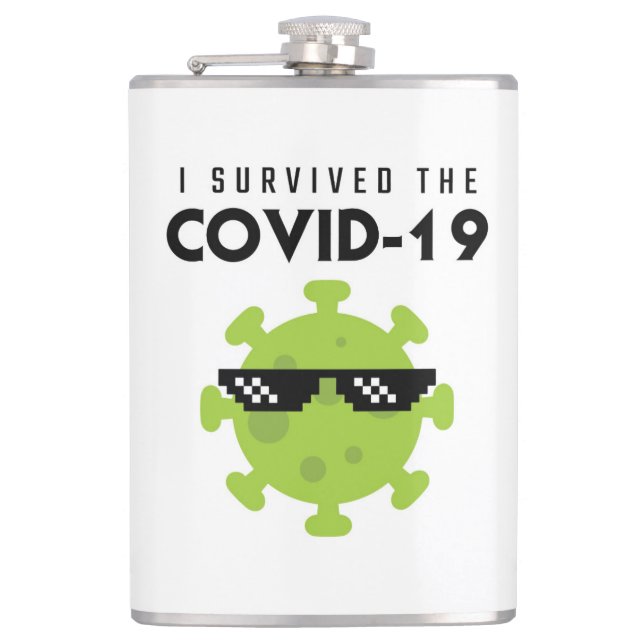 COVID Survider Flasche Flachmann (Vorderseite)