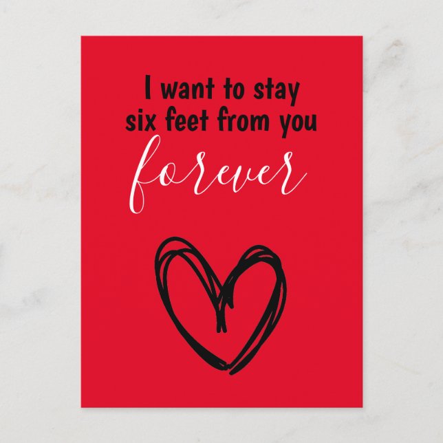 Covid Valentine 2021 Funny Postkarte (Vorderseite)