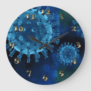 Covid-Virus-Infektion Große Wanduhr