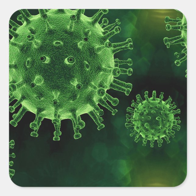 Covid-Virus-Infektion Quadratischer Aufkleber (Vorderseite)
