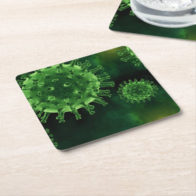 Covid-Virus-Infektion Rechteckiger Pappuntersetzer (angewinkelt)
