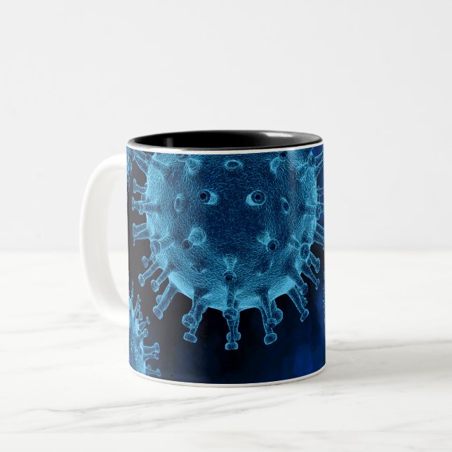 Covid-Virus-Infektion Zweifarbige Tasse (Vorderseite Links)