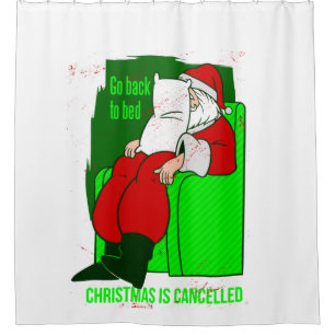 covid weihnachten abgesagt weihnachtsmann lustig duschvorhang