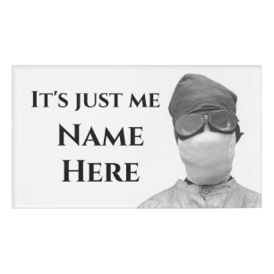 Covider-Maske witzig Namenschild