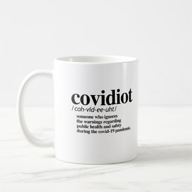 Covidiot Definition Kaffeetasse (Links)
