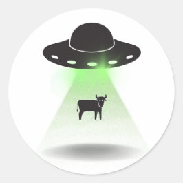 Cow Abduction Runder Aufkleber