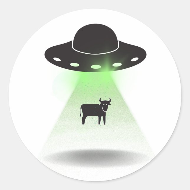 Cow Abduction Runder Aufkleber (Vorderseite)