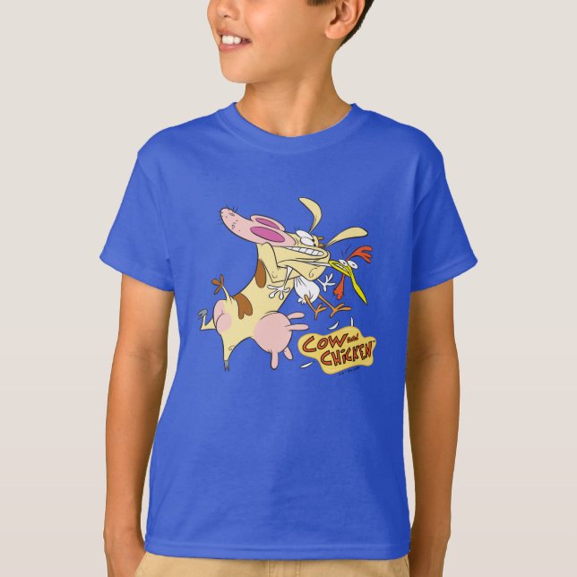 Cow and Chicken Hug Graphic T-Shirt (Vorderseite)