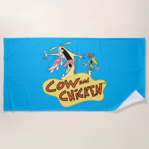 Cow and Chicken Logo Graphic Strandtuch