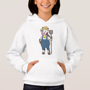 Cow as Farmer with Pitchfork