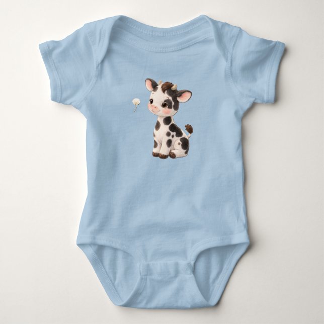 Cow Baby Bodysuit – Cute Spotted Farm Animal Baby Strampler (Vorderseite)