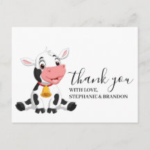 Cow Baby Niedlich Dankeschön Karte