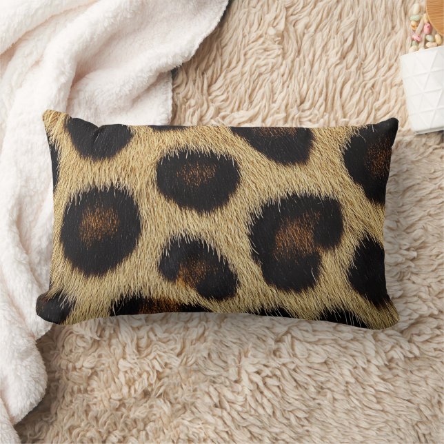 Cow Black White Spots Fur Lendenkissen (Decke)