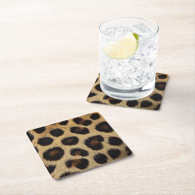 Cow Black White Spots Fur Rechteckiger Pappuntersetzer (Vor Ort)