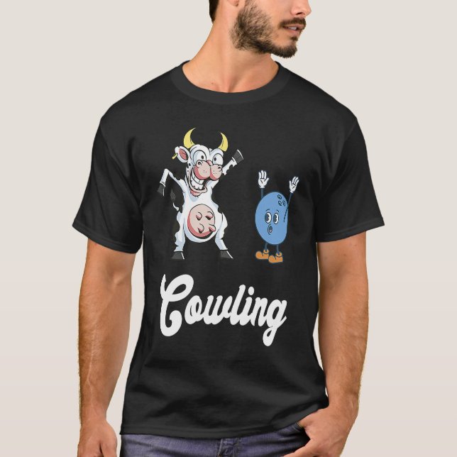 Cow Bowler Bowling Pin Funny Bowling Strike Bowlin T-Shirt (Vorderseite)