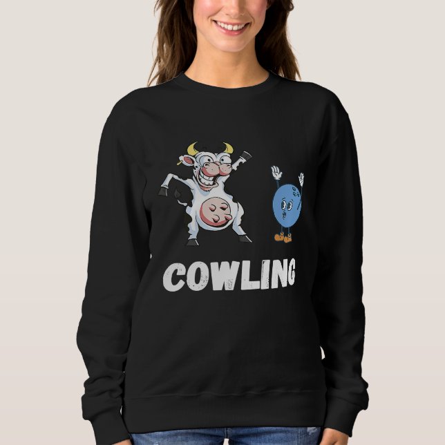 Cow Bowling Ball Bowler Strike Bowling Pin Funny B Sweatshirt (Vorderseite)
