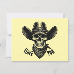 Cow Boy Western Halloween Ghost I Liebe Sie Postkarte