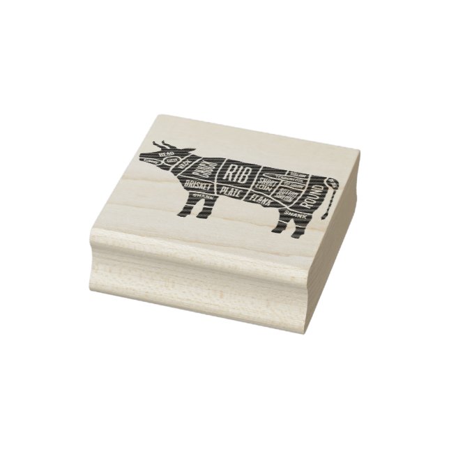 Cow Butcher Chart Gummistempel (Stempel)