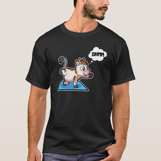 Cow Calf Yoga Poses Sport Gymnastics Ohm Heartbeat T-Shirt (Vorderseite)