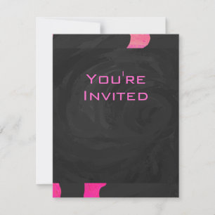 Cow Cow Hot Pink und Black Print Einladung
