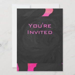 Cow Cow Hot Pink und Black Print Einladung