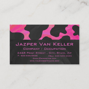 Cow Cow Hot Pink und Black Print Visitenkarte