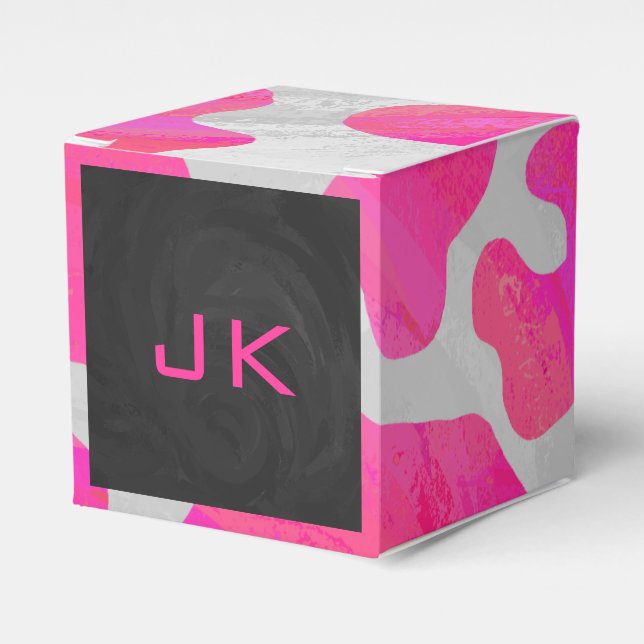 Cow Cow Hot Pink und White Print Geschenkschachtel (Vorderseite)