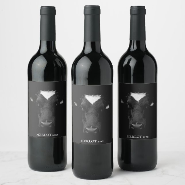 Cow Gesicht Custom Wine Labels Weinetikett (Flaschen)
