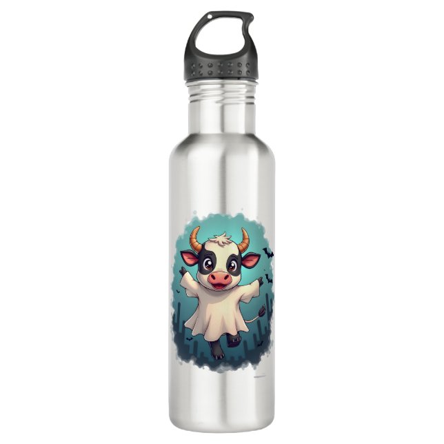 Cow Ghost Boo-levard Edelstahlflasche (Vorderseite)