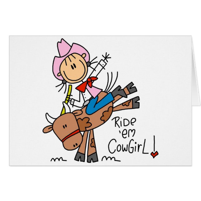 Cow-girl de bâton montant des T-shirts et des (Devant horizontal)