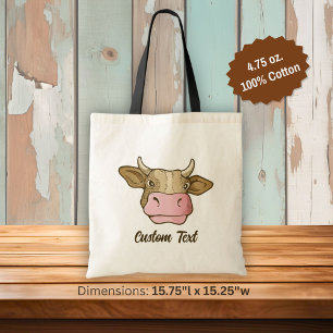 Cow Head Tote Bag