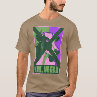 Cow Healthy Vegetable Proud Vegetarian Yes Vegan T-Shirt