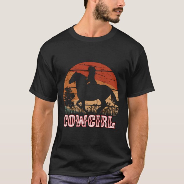Cow Horse Riding Style Rodeo Texas Ranch T-Shirt (Vorderseite)
