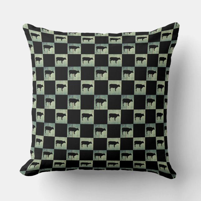 COW KARO PATTERN KISSEN (Vorderseite)