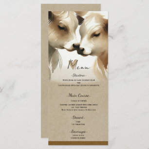 Cow Love Brown Cream Mariage campagnard Menu