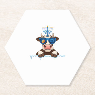 Cow Menorah Dreidel Juwish Hanukkah Womens Mens Ki Untersetzer