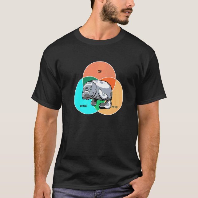 Cow Mermaid Potato Sea Cow Zookeeper Sea Animal Ma T-Shirt (Vorderseite)