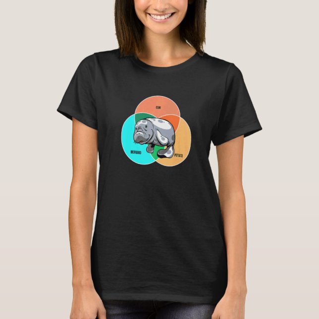 Cow Mermaid Potato Sea Cow Zookeeper Sea Animal Ma T-Shirt (Vorderseite)