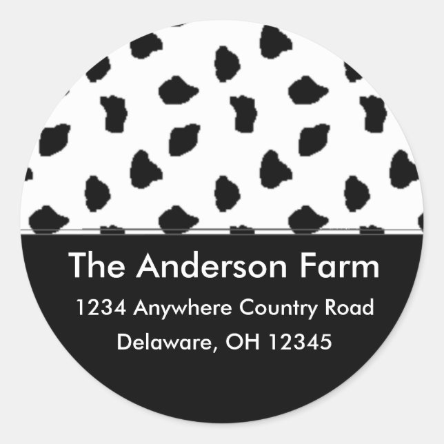 Cow Print Address Labels/Aufkleber Runder Aufkleber (Vorderseite)