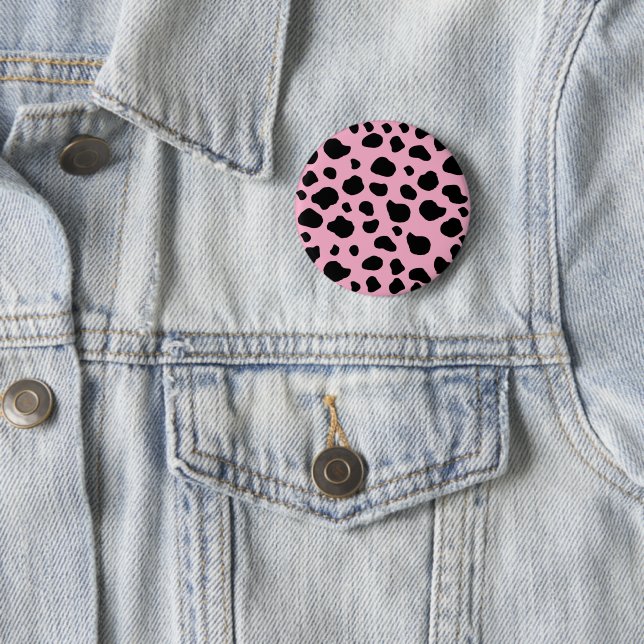 Cow Print, Cow Pattern, Cow Spots, Pink Cow Button (Beispiel)