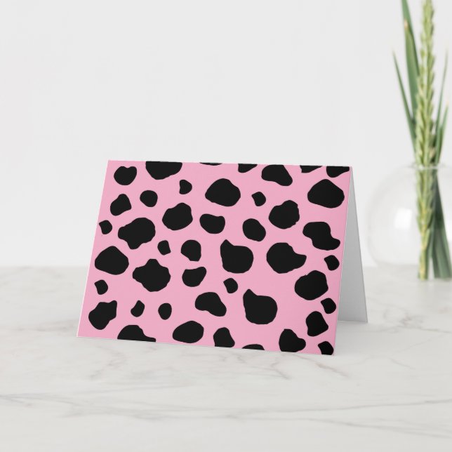 Cow Print, Cow Pattern, Cow Spots, Pink Cow Karte (Vorderseite)