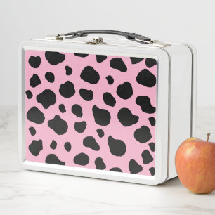 Cow Print, Cow Pattern, Cow Spots, Pink Cow Metall Brotdose