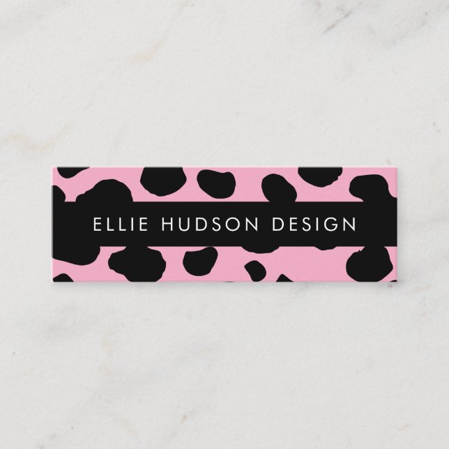 Cow Print, Cow Pattern, Cow Spots, Pink Cow Mini Visitenkarte (Vorderseite)