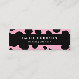 Cow Print, Cow Pattern, Cow Spots, Pink Cow Mini Visitenkarte