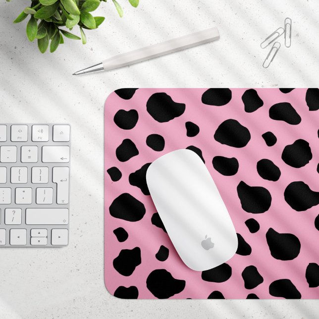 Cow Print, Cow Pattern, Cow Spots, Pink Cow Mousepad (Von Creator hochgeladen)