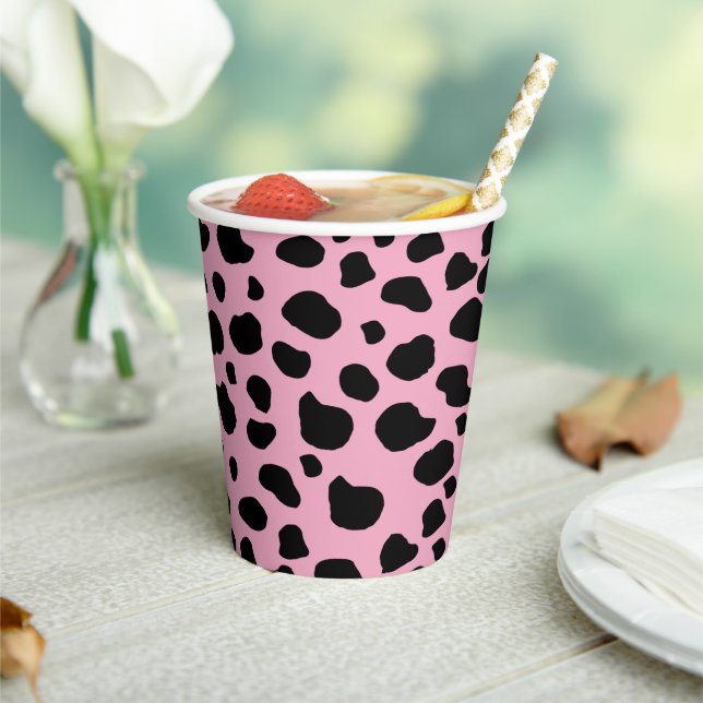 Cow Print, Cow Pattern, Cow Spots, Pink Cow Pappbecher (In Situ)