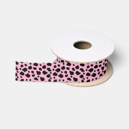 Cow Print, Cow Pattern, Cow Spots, Pink Cow Satinband