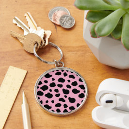 Cow Print, Cow Pattern, Cow Spots, Pink Cow Schlüsselanhänger