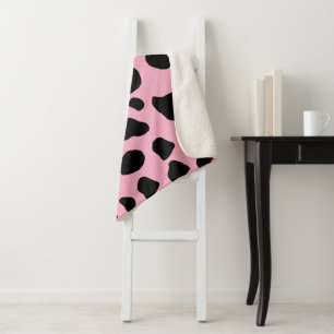 Cow Print, Cow Pattern, Cow Spots, Pink Cow Sherpadecke
